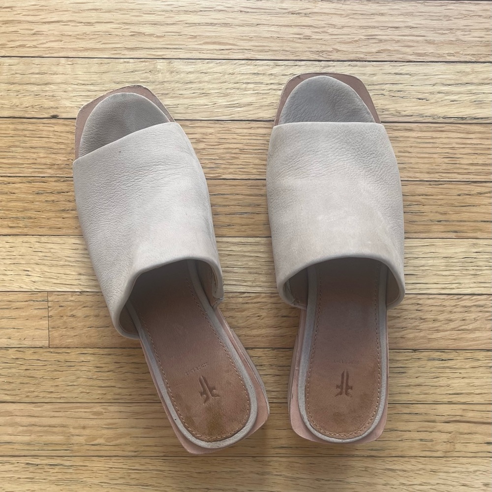 Frye Lucia Leather Heeled Mules